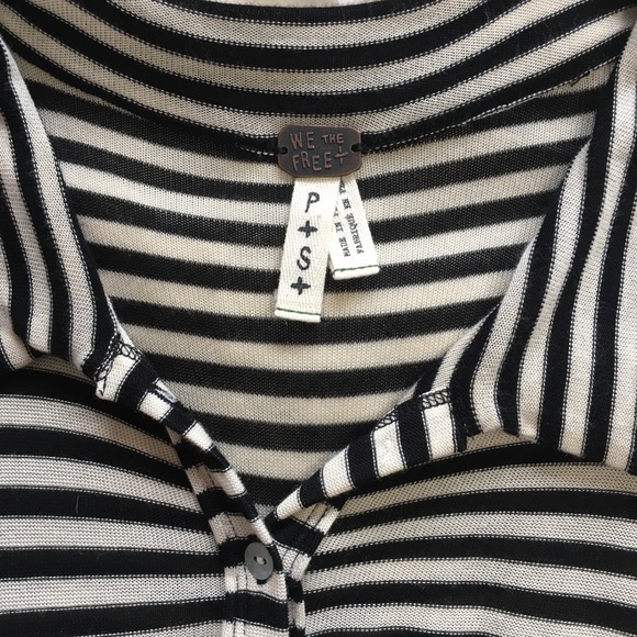 Free People Ryan Striped Oversize Button Tunic NWT - Picture 6 of 8